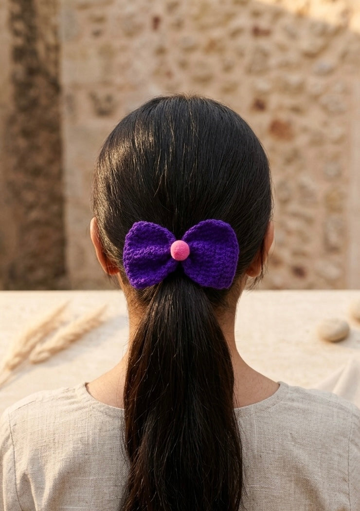 Plain Bow pony ( 8 pcs Set-plain Color)