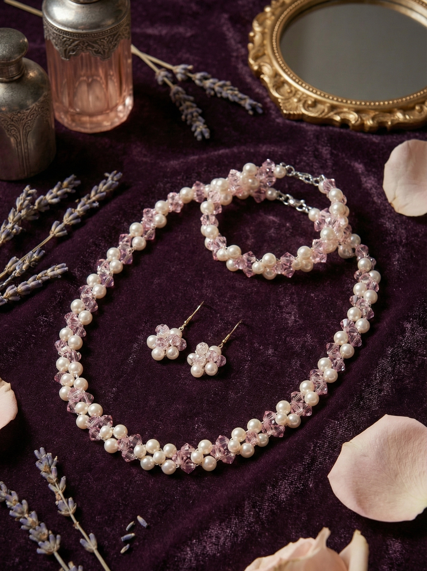 Pink Petal Rose (NKLC,ER & Armlet)