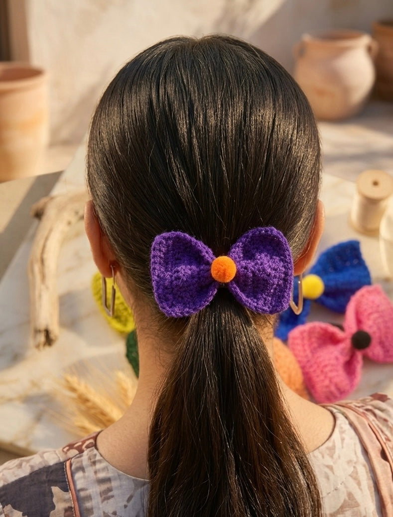Solid Bow pony ( 8 pcs Set-Solid Color)